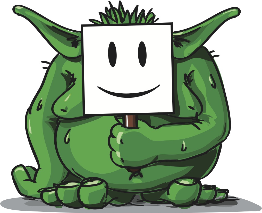 troll hiding behind mask