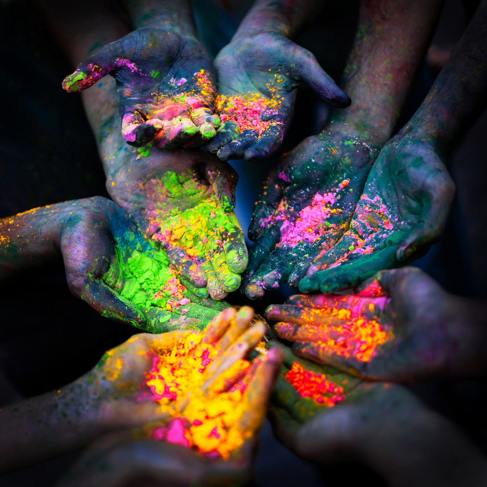 colour hands people race